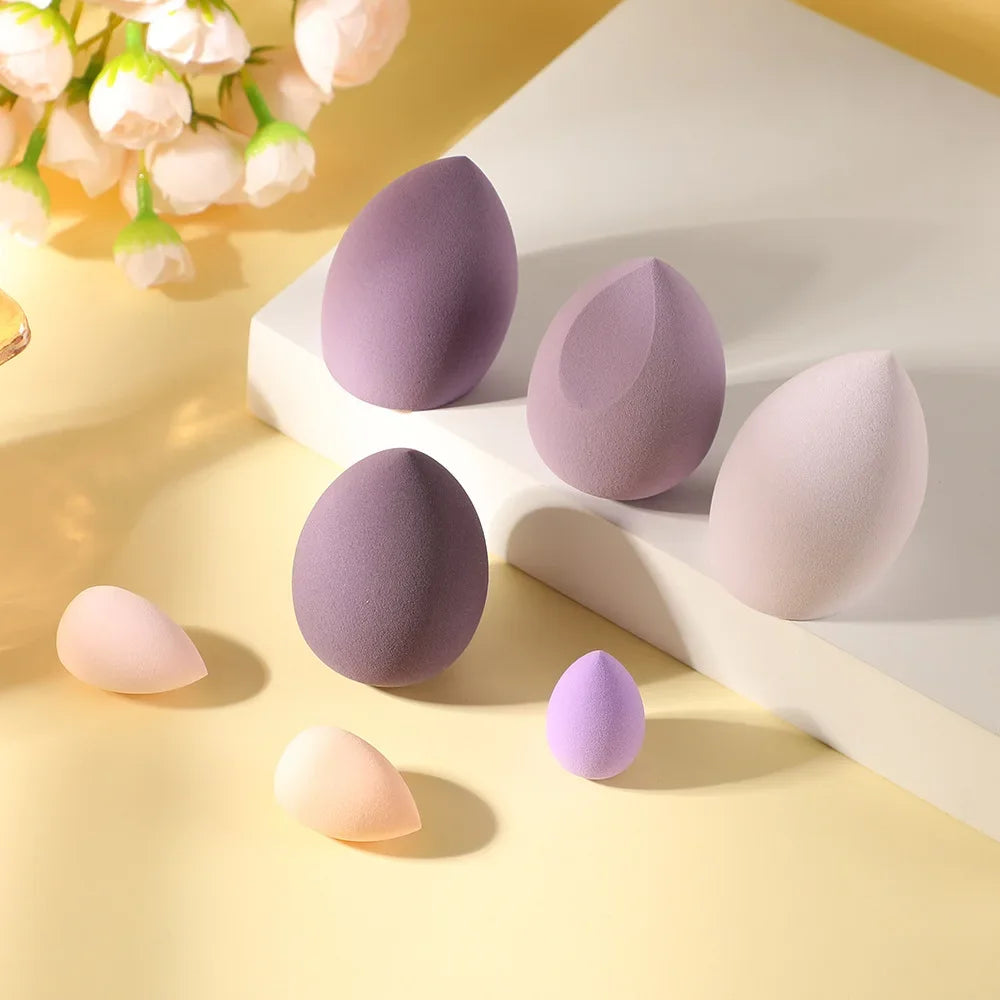 Makeup Sponge Cosmetic Puff Blender Beauty Egg Foundation Sponges Qme 7Pcs Purple