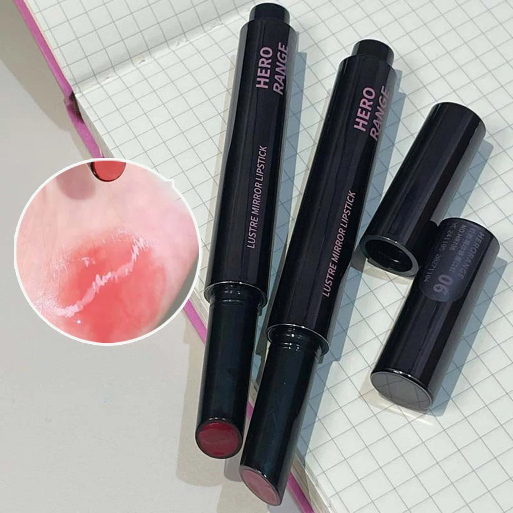 HERORANGE Push-button Mirror Lipstick Moisturizing Long-lasting Lip Qme