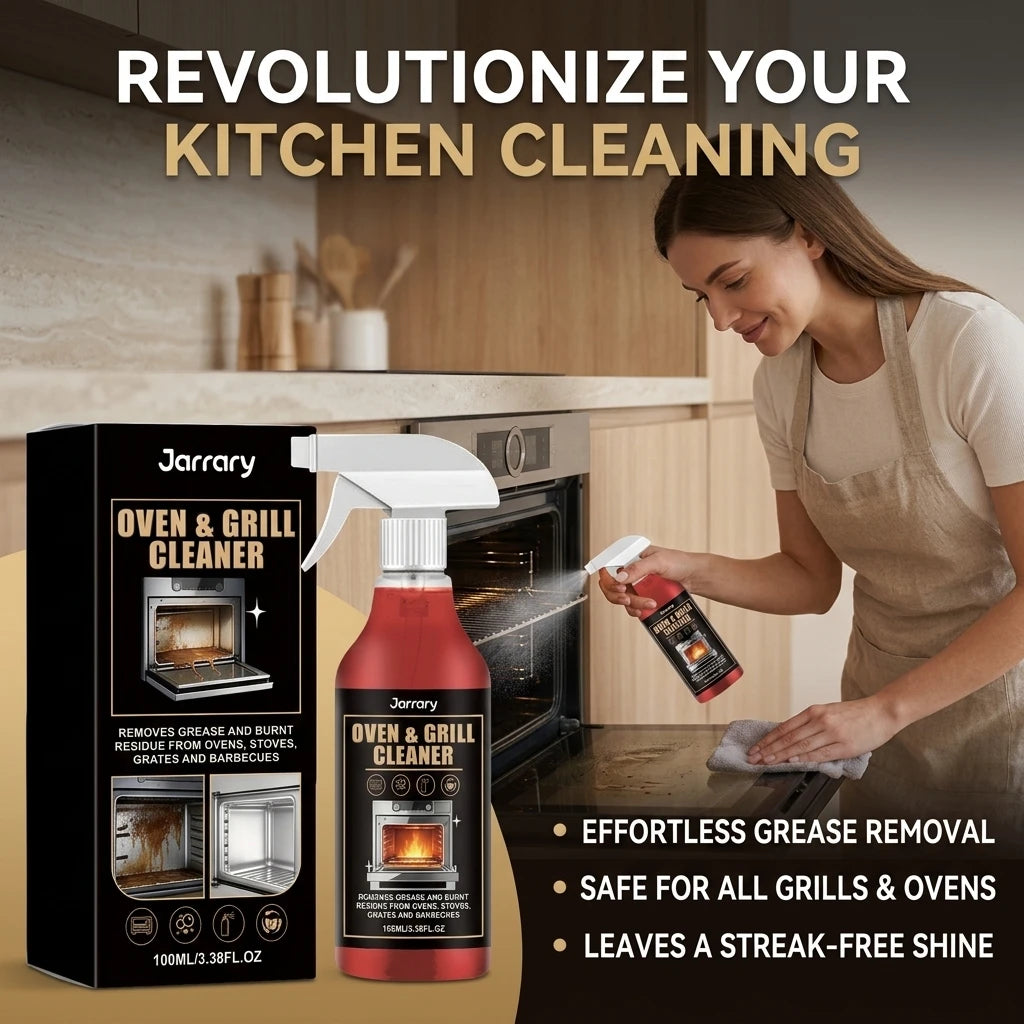 Oven & Grill Cleaning Spray Decompose Oil Stains Remove Food Residues Fast-Acting Foaming Formula Convenient Kitchen Degreaser Qme