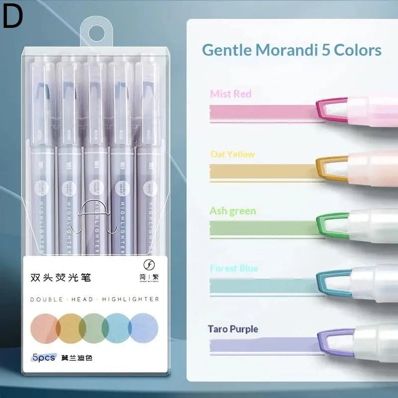 Clear View Highlighter Pens Double Head Soft Light Colors Visible Tip Qme D