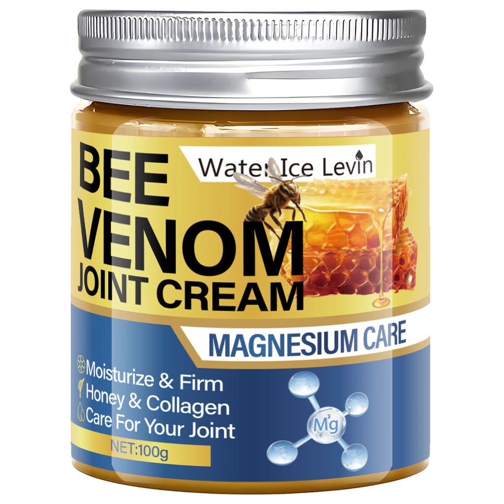 Bee Venom Joint Cream with Magnesium & Honey - Moisturizes, Firms & Cares for Joints, Light Formula for Elastic Skin Qme Gold 100g