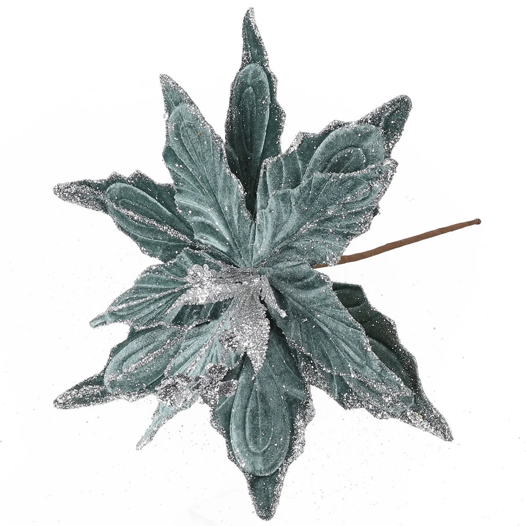1pc Glitter Artificial Christmas Poinsettia Flowers Xmas Tree Decorations Home Fake Flowers Christmas Ornaments New Year 2024 Qme