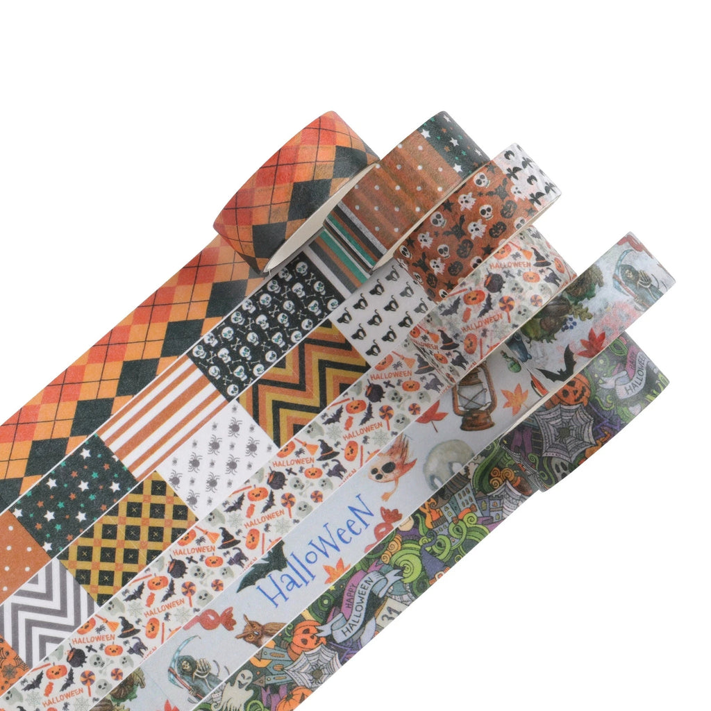 24 Rolls Halloween Washi Tape Masking Tape Stickers Decorative Tape for Wrapping Tape Stickers Scrapbook Journal DIY Craft Qme
