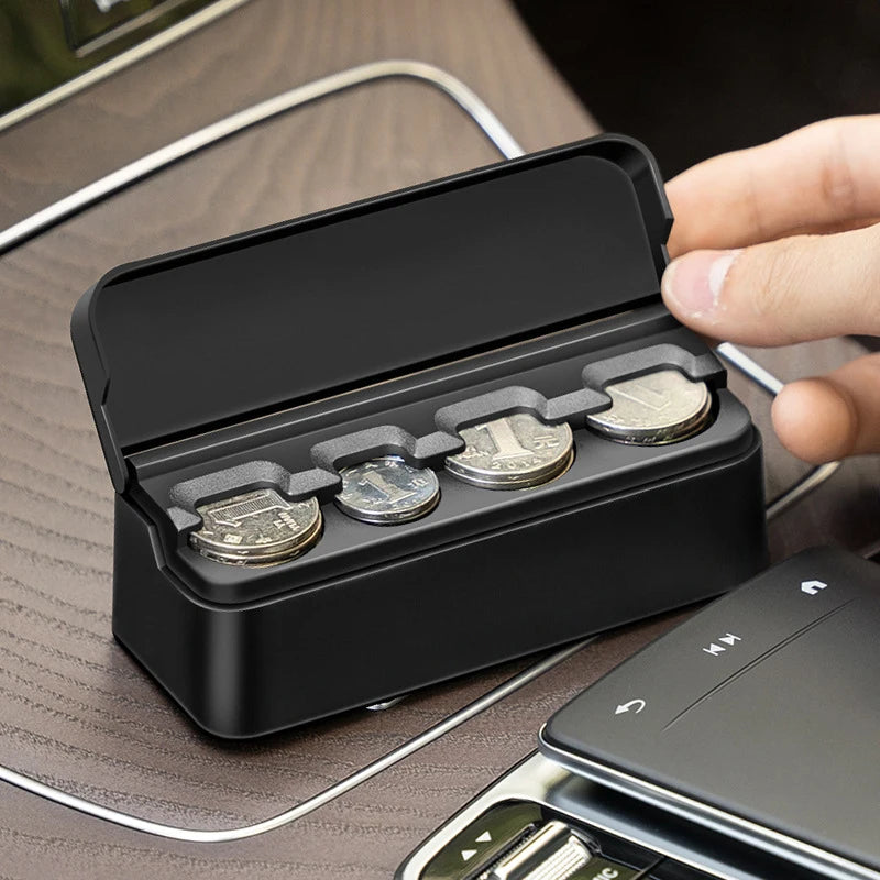 Coin Holder Car Change Organizer Universal Storage Money Dispenser Qme