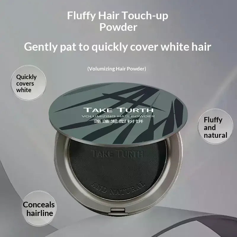 Black Brown Sweat Proof Hair Powder Instant Gray Coverage Fluffy Qme