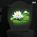 Luminous Toilet Sticker Glow-in-the-dark Flower Lid Self-adhesive Qme A4