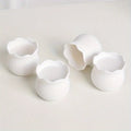 4pcs Set of Miniature Plastic-Look Flower Pots for Artificial Succulents And Indoor Decor, Lightweight, Oval Shape Qme 4pcs