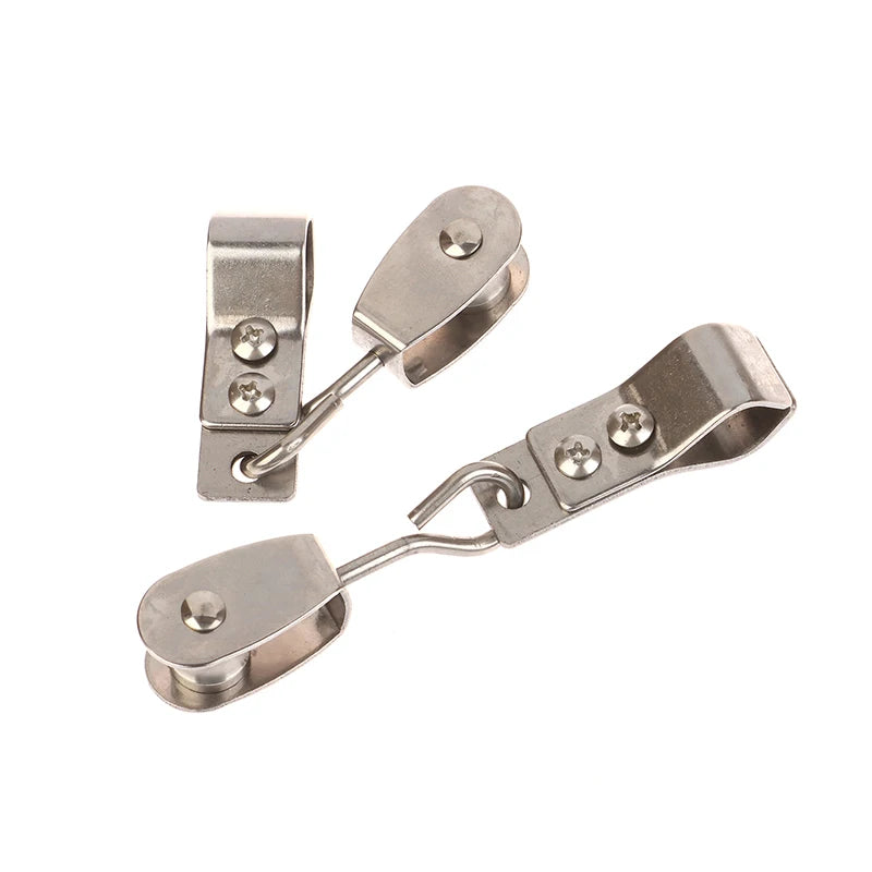 2Pcs Heavy Duty 304 Stainless Steel Pulley & Clamps For Shade Sail Installation Outdoor Garden Sun Shade Pipe Clips Hardware. Qme