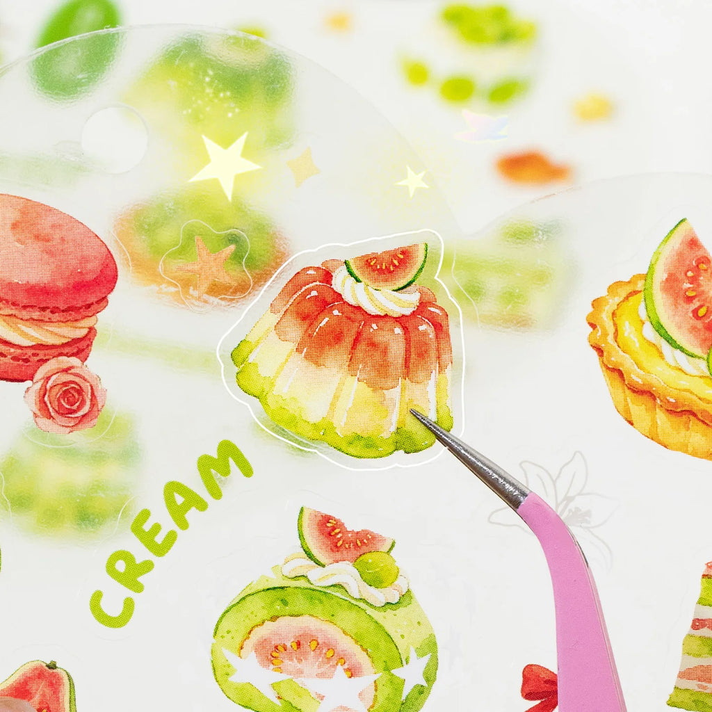 20 Sheets Cute Dessert Die Cut Sticker Book Kawaii Stationery Stickers for Scrapbooking School Supply Hand Account Decoration Qme