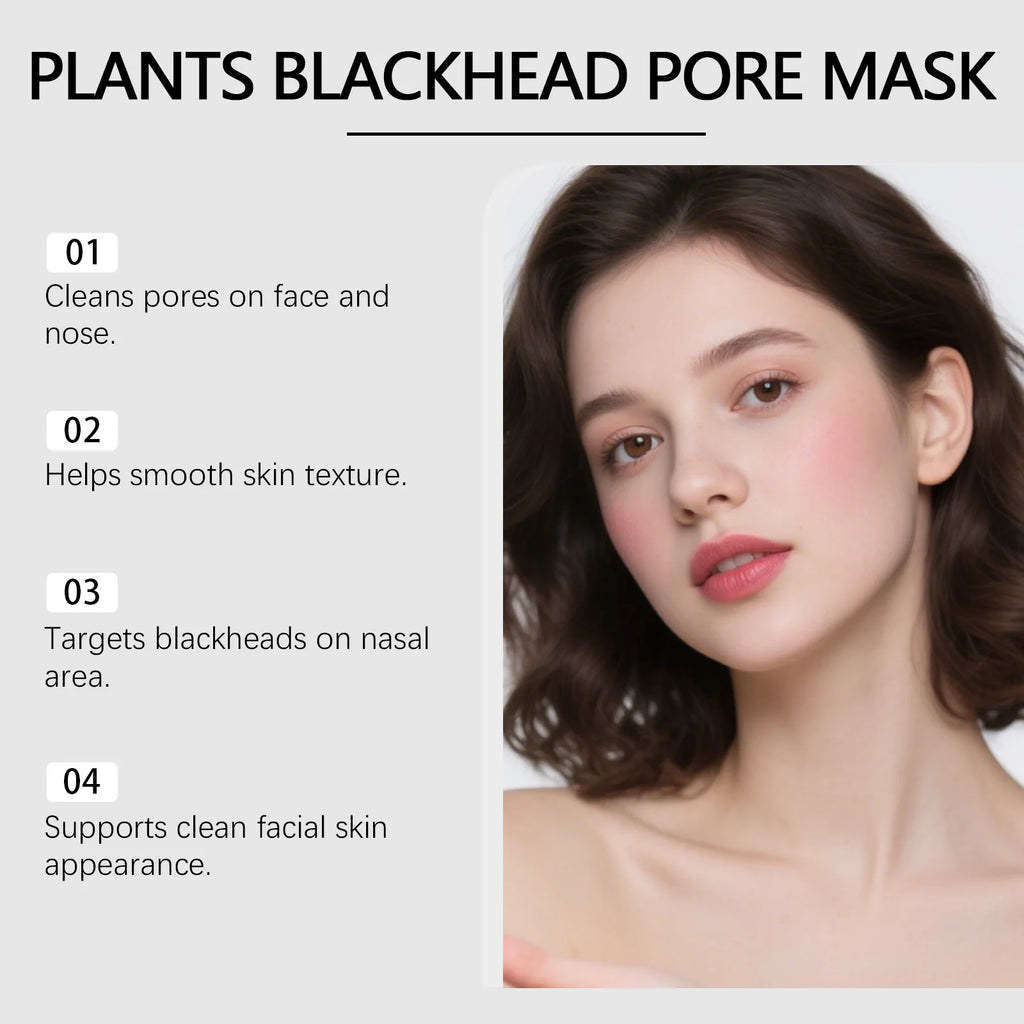 Bamboo Charcoal Blackhead Mask Peel Off Pore Cleansing Nose Mask for Deep Dirt Oil Removal Blackhead Cleansing Skincare Qme