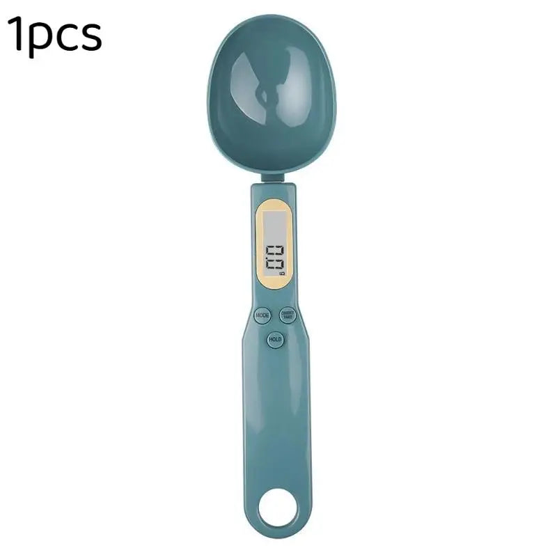 1 0 1- LCD Digital Food Scale Measuring Spoon Coffee Powder Milk Qme Dark green