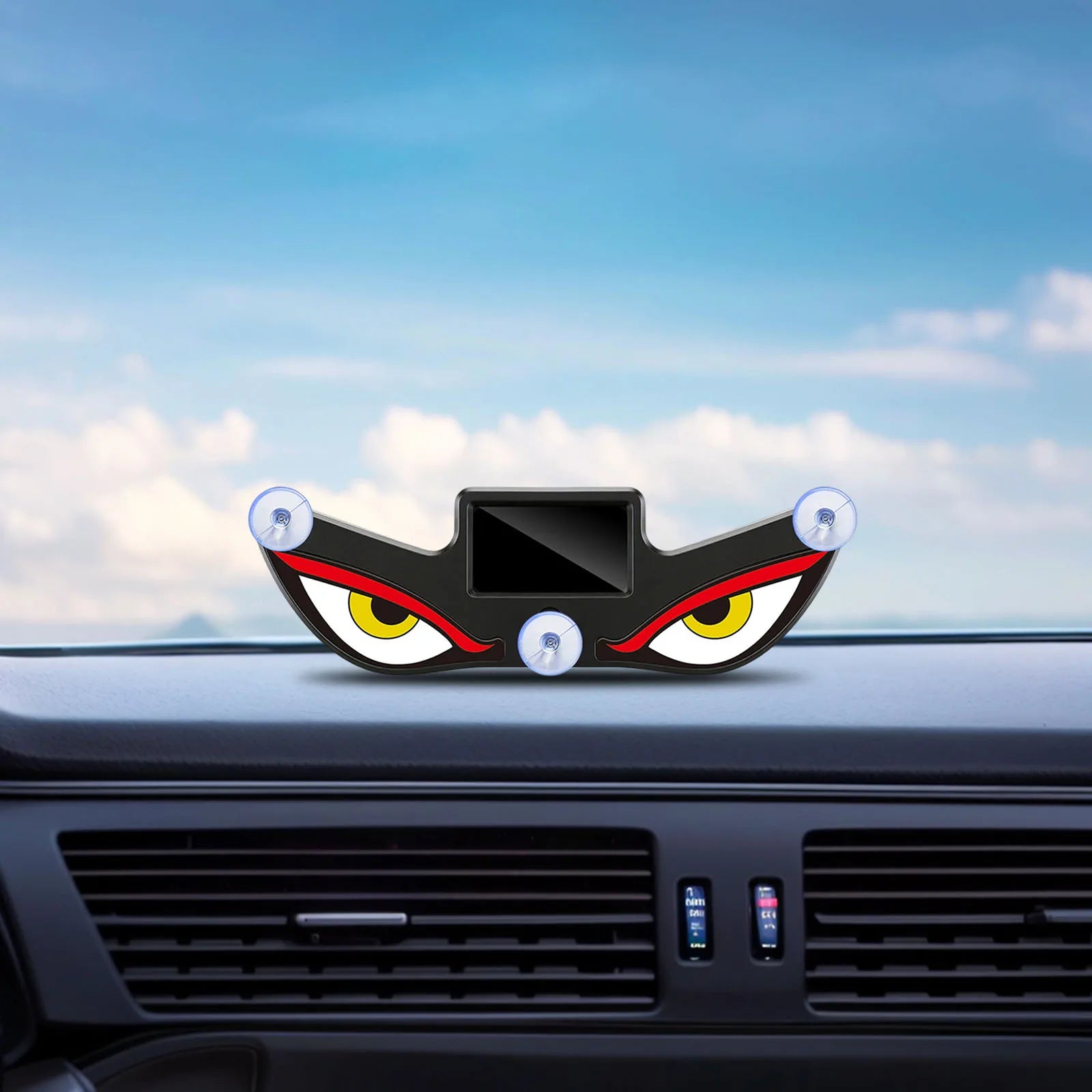 Evil Eye Window Decor Light Solar & USB Dual Power Anti-Theft Breathing Warning Light for Cars Windshield Rear Window Qme