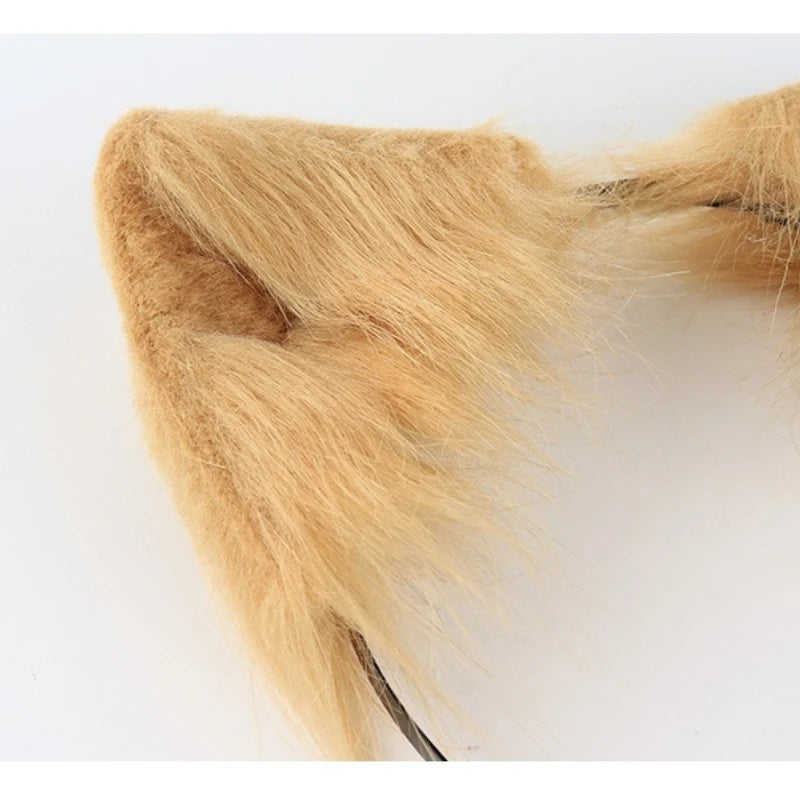 Handmade Simulation Cat Ear Headband Fox Tail Accessories Qme