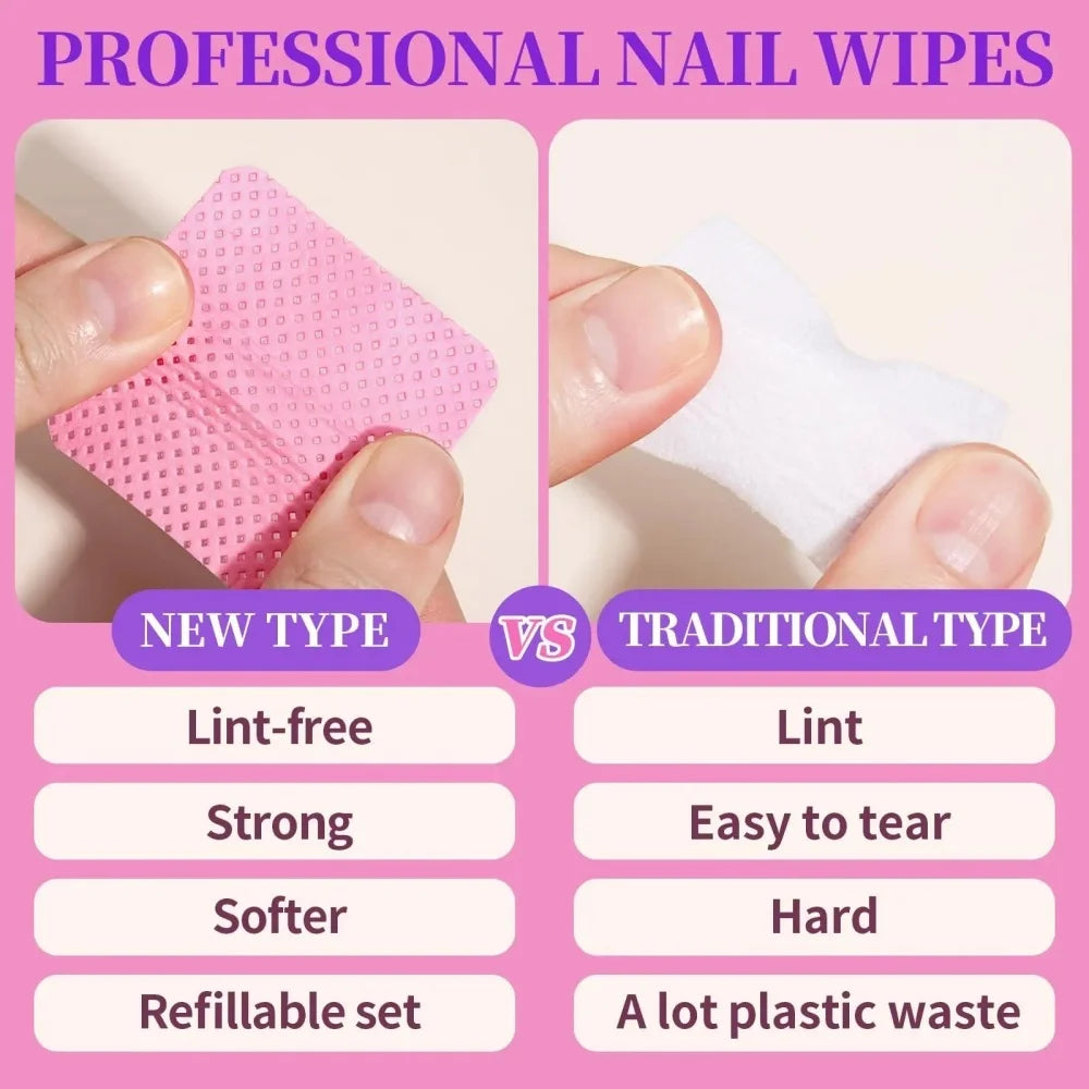 50pcs Disposable Nail Cleaning Wipes Lint Free Paper Towels Gel Polish Remover Pads Cotton Wipes UV Gel Manicure Nail Art Tools Qme