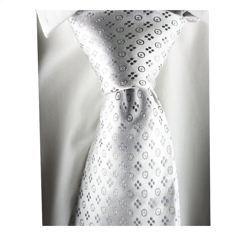 Wide Thin Silk Circle Grey Black Shirt Necktie Fabric Ties Vintage Qme GRAY