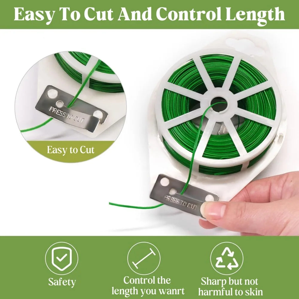 20/50/100M Garden Strapping Bundle Wire Reusable Plants Gardening Flower Support Strap Tie Plant Climbing Cane Fixed Twist Ties Qme