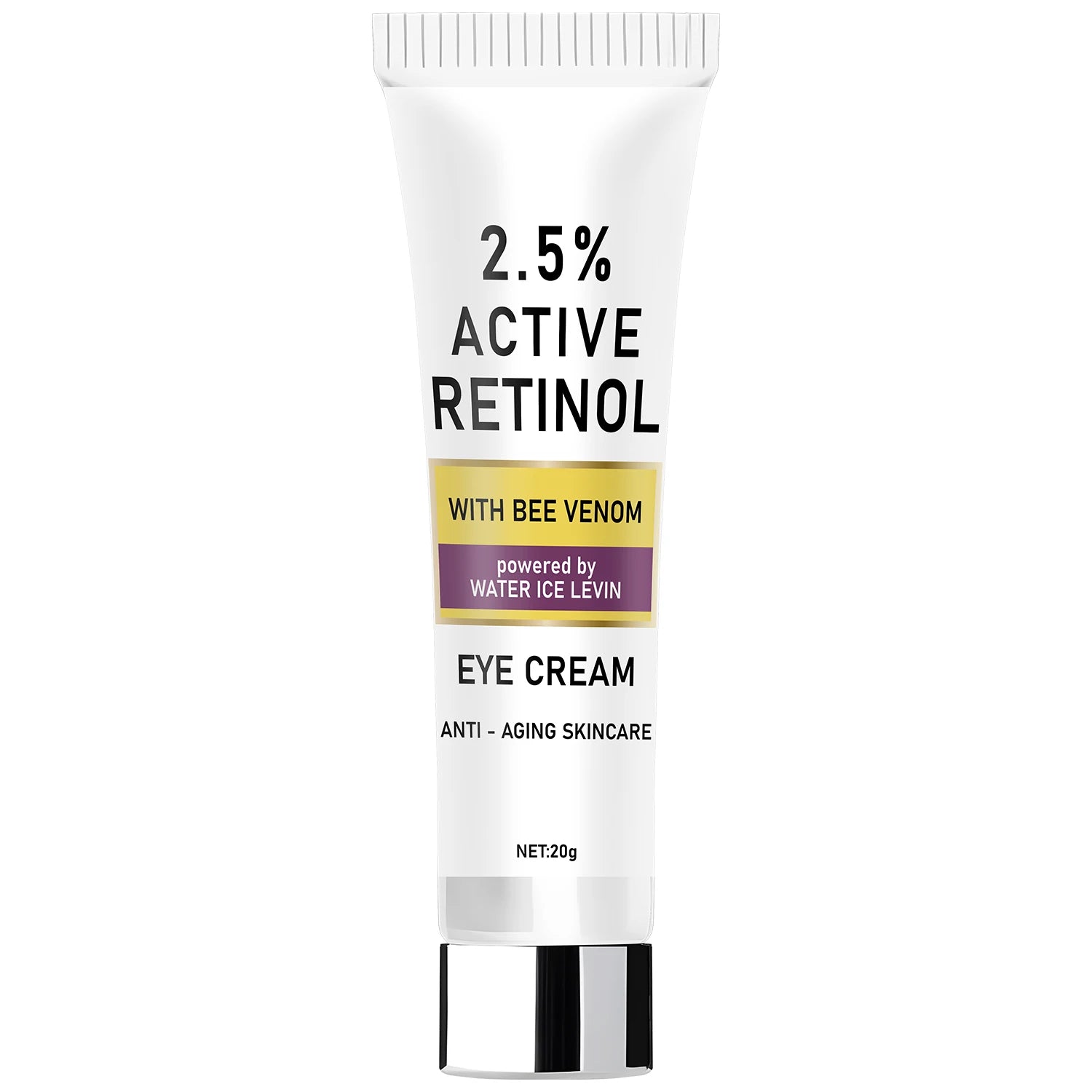 2.5% Active Retinol & Bee Venom Anti-Aging Eye Cream - Moisturizing & Protective Formula for Elastic, Smooth Skin Qme WHITE 20g