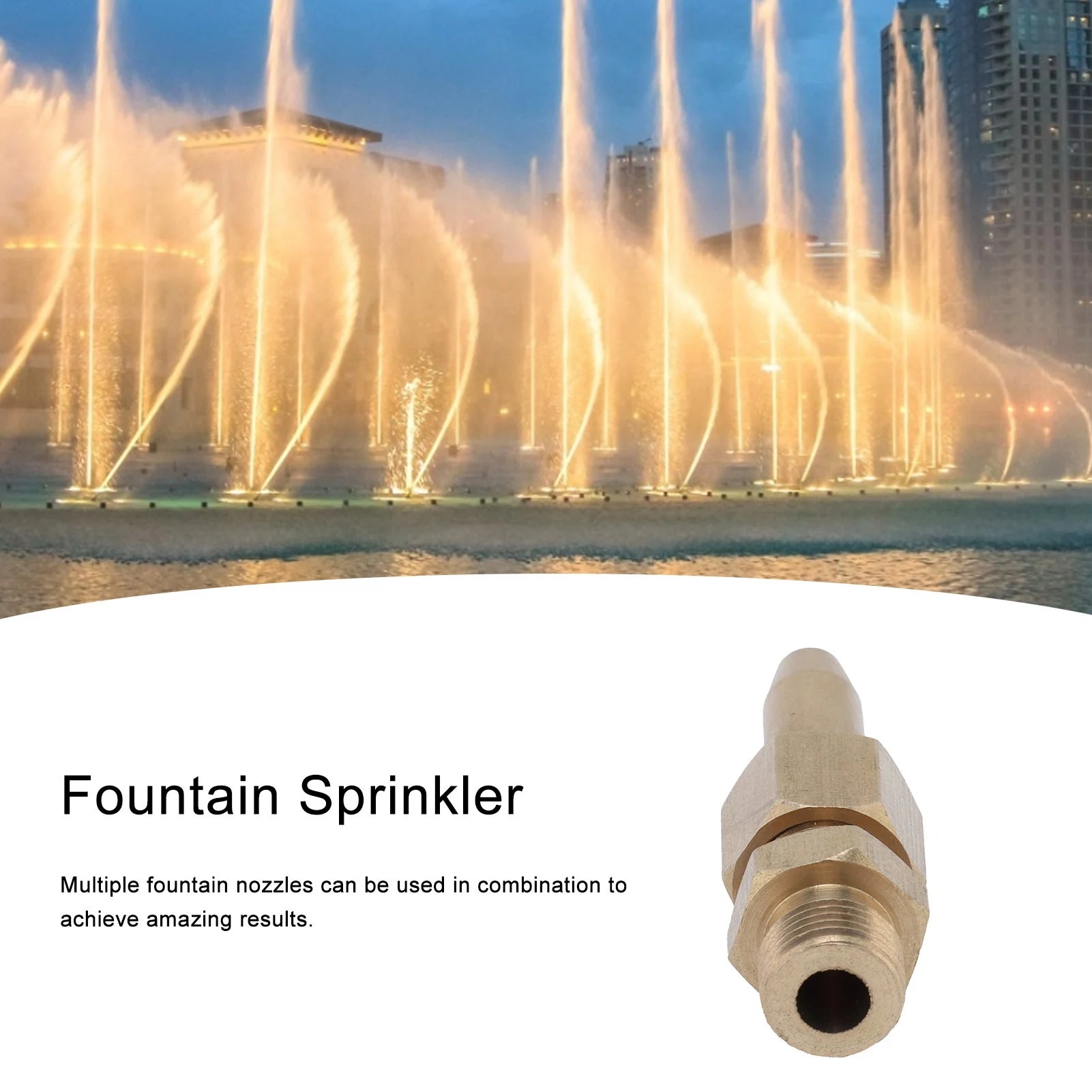 Garden Brass Fountain Nozzle Adjustable Sprinkler Spray Head Water Jet for Pond Landscape Fountain System Qme
