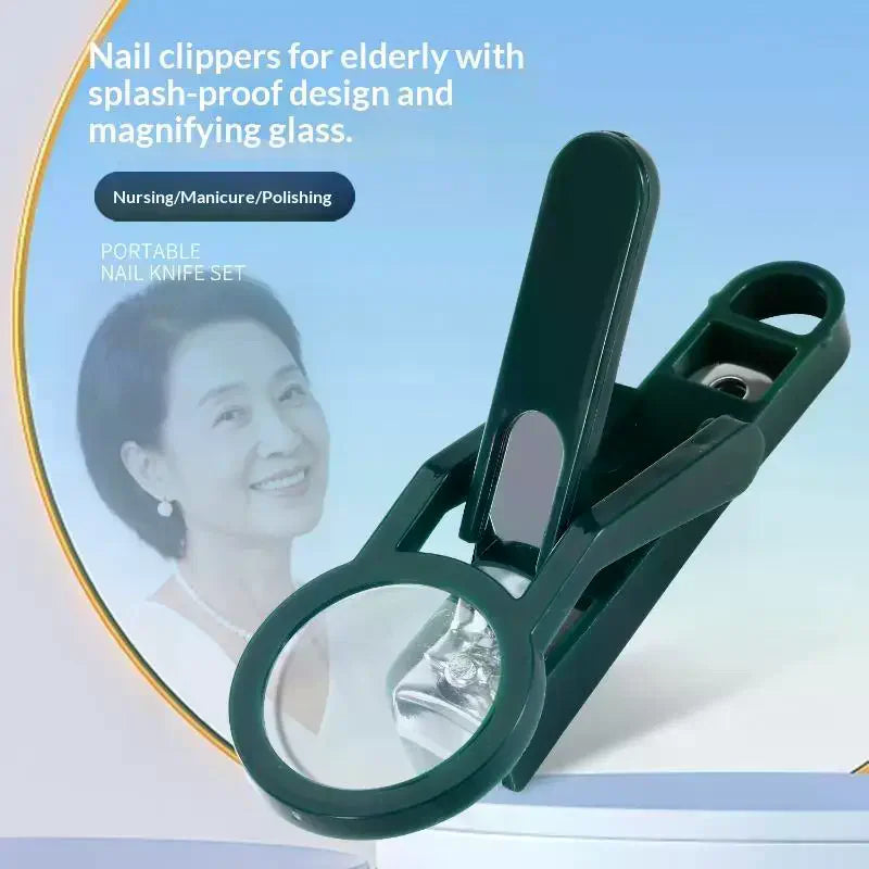 Magnifying Glass Nail Clipper Large Anti-splash Precision Trimmer Qme