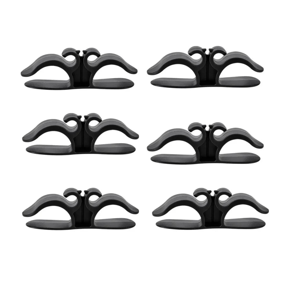 Wire Management Tidy Protector Clip Holder Adhesive Cord Wrapper Hooks Air Fryer Coffee Machine Winder Punch-free Cord Organizer Qme Black 6pcs