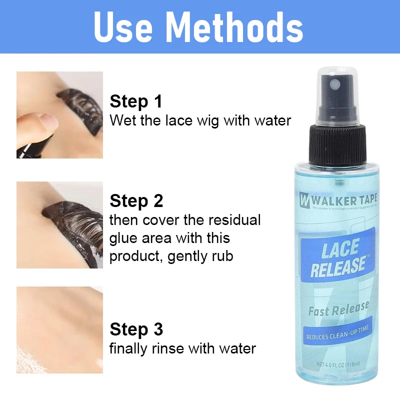 Hair Extension Glue Remover Spray Gentle Adhesive Wigs Wefts Easy Qme