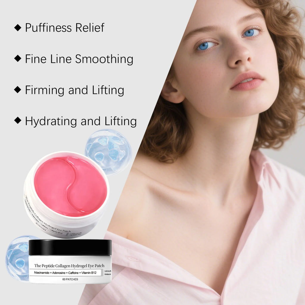 Peptide Collagen Hydrogel Eye Patch Reduce Wrinkles Dark Circles With Copper Peptide Niacinamide Firming Hydrating Gel Eye Pads Qme