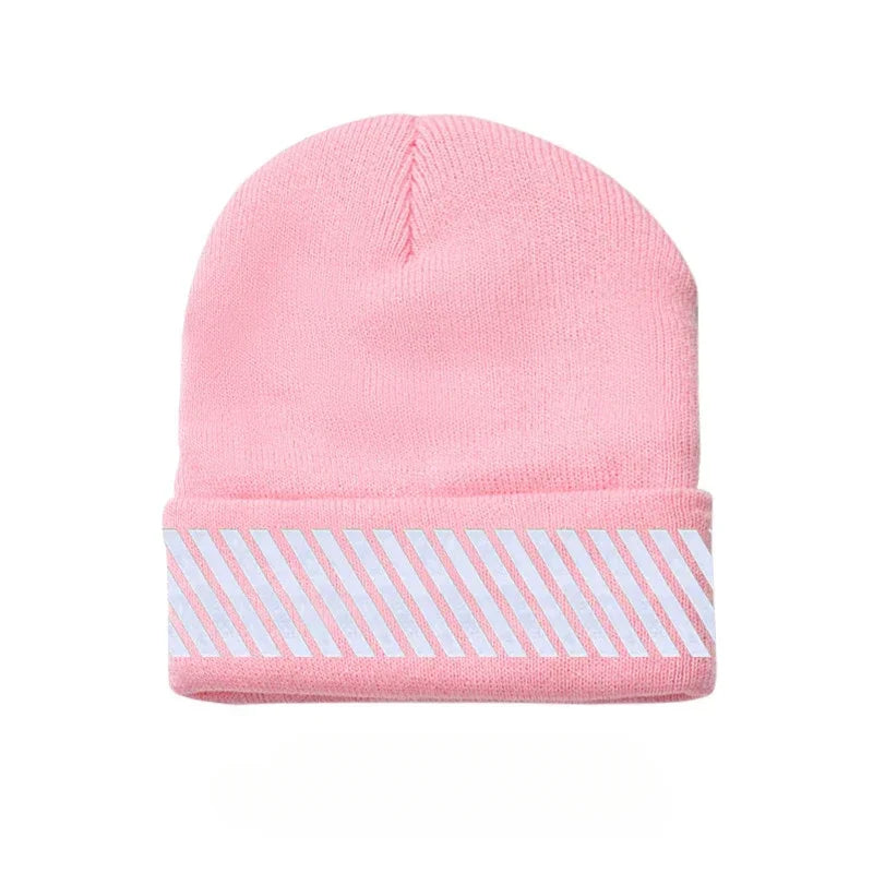 New Knitted Fluorescent Cute Autumn Winter Bonnet for Women Girls Ladies Casual Warmer Caps Qme Pink