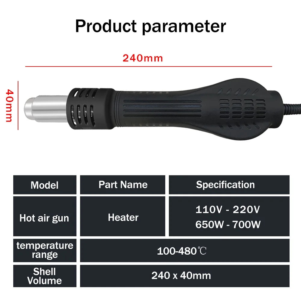 Air Gun 8858 Micro Rework Soldering Station LED Digital Hair Dryer Qme