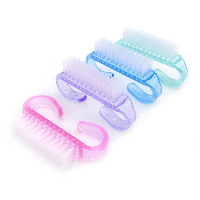 10 Handle Grip Nail Brush Soft Remove Dust Lot Plastic Cleaning Tool Qme Mix Colors 20pcs