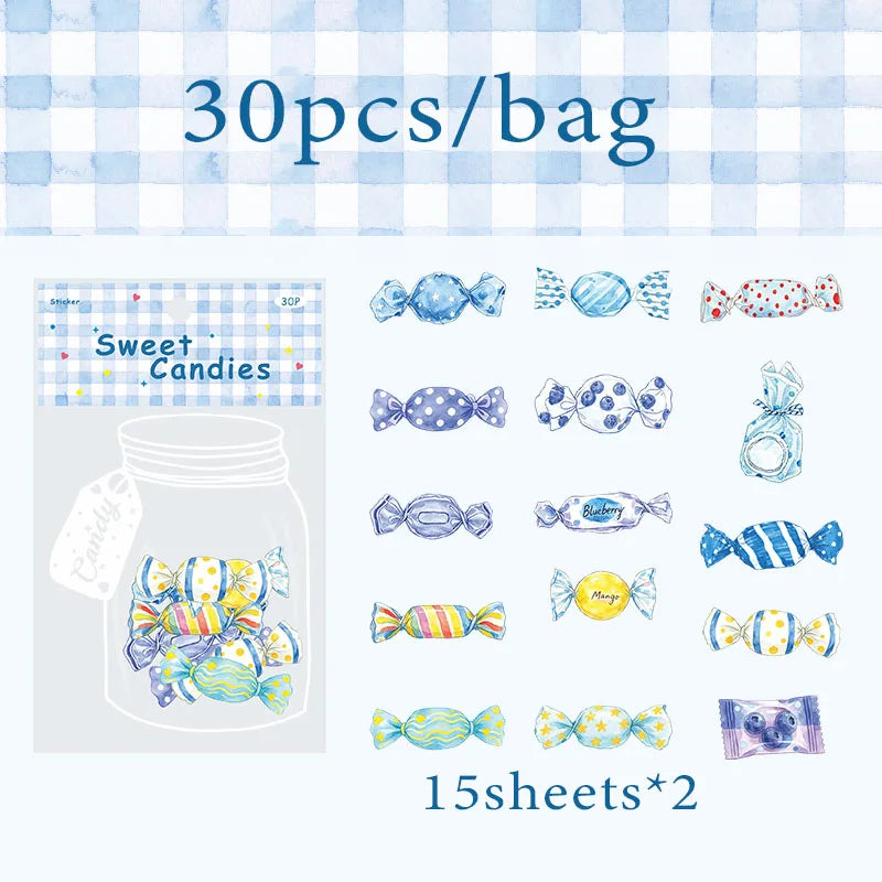 Candy Shaped Sticker Pack, Sweet Style Stickers for Junk Journal Decoration, Decorative Stickers for Water Cups, Photo Frames Qme C