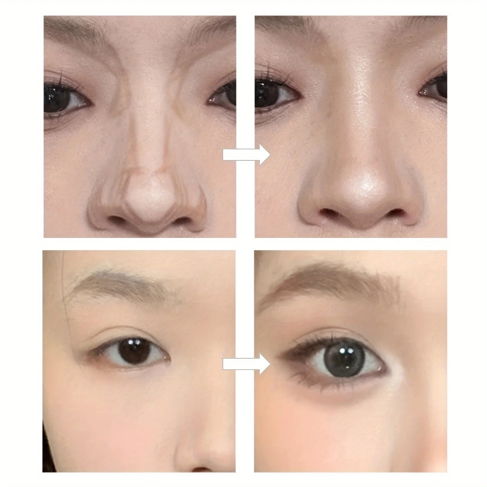 Highlighting & Bronzer Stick: Long Lasting Corrector with Brush, Brightening Concealer Pen, Nose Shadow, and Contouring Qme