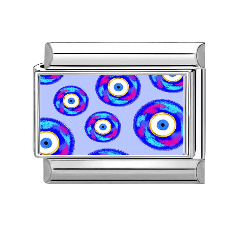 Fashion OVER Love Eyes Fish Colorful Charm Bracelet Fit Stainless