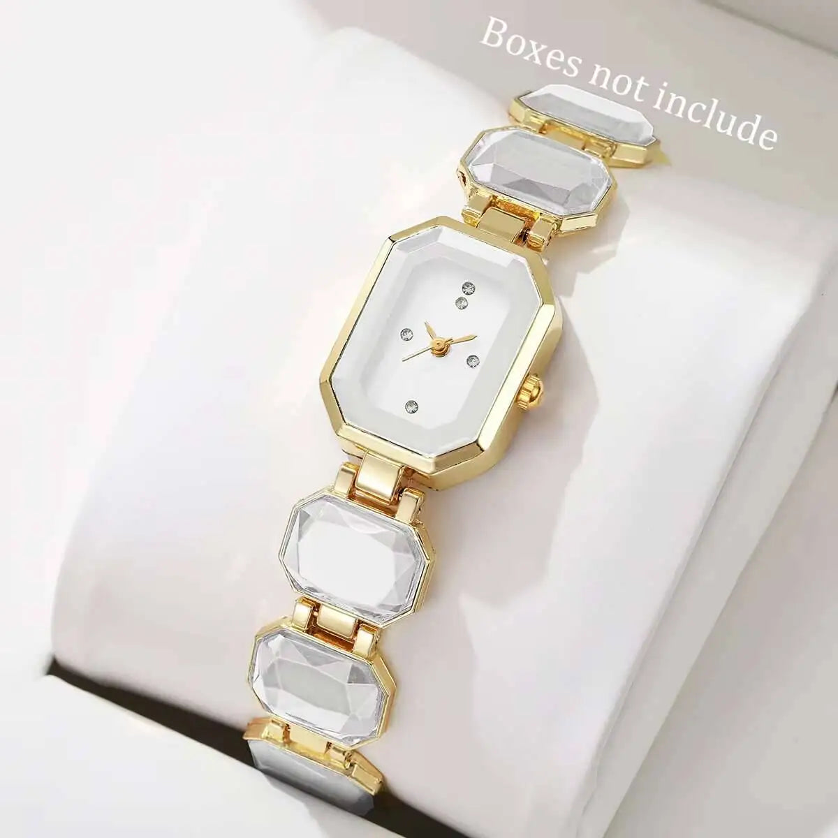 Little rock sugar watch women's watch women's watch light luxury niche temperament high beauty quartz watch square Qme White Without Box