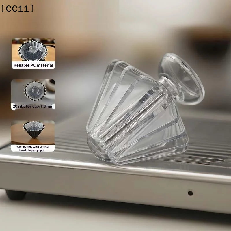 Hand-brewed Coffee Cone Press Clear V-shaped Filter Paper Universal Qme