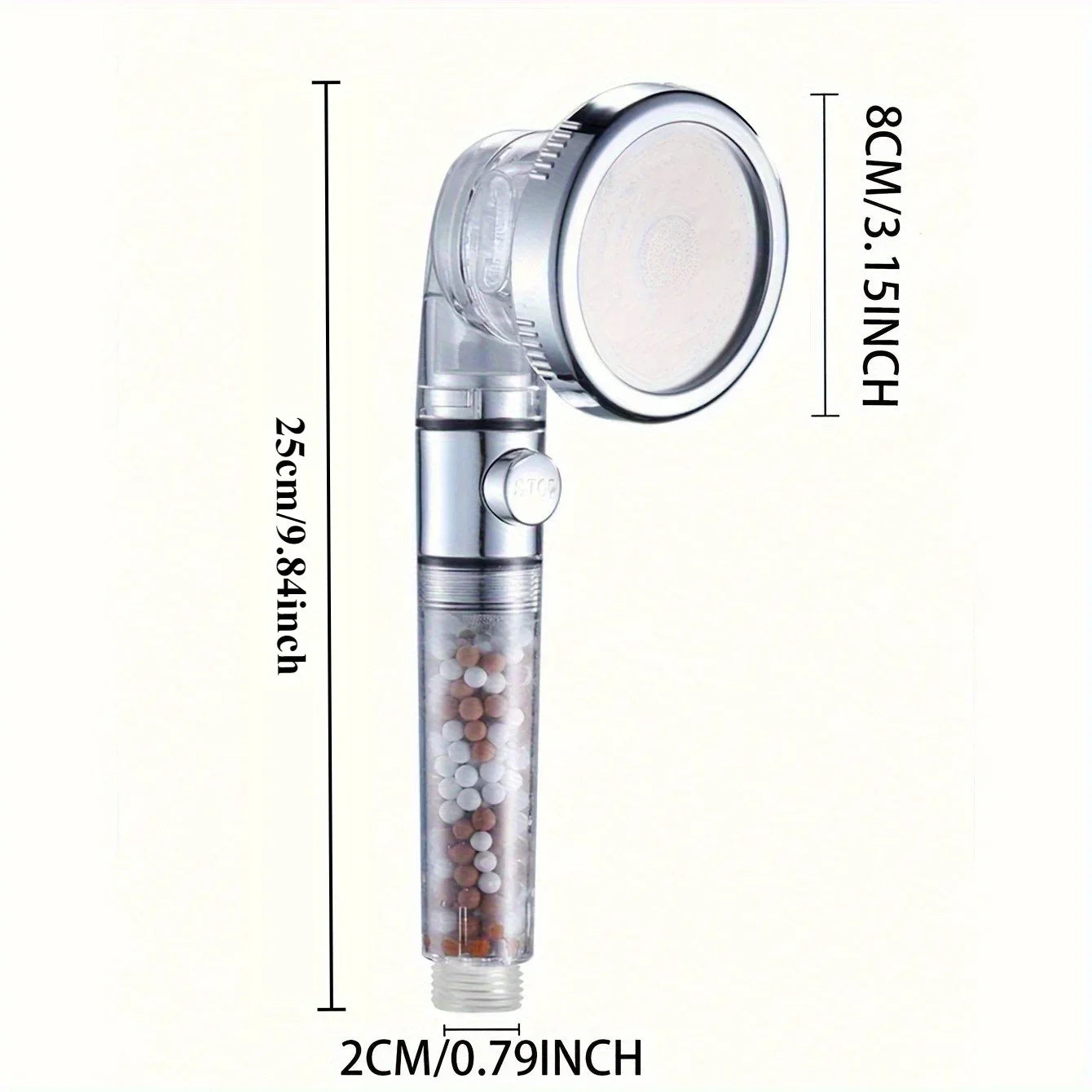 High-Pressure 3-Mode One-Click Water Stop Showerhead - Multi-Functional Handheld Filter Sprayer with Adjustable Settings Qme