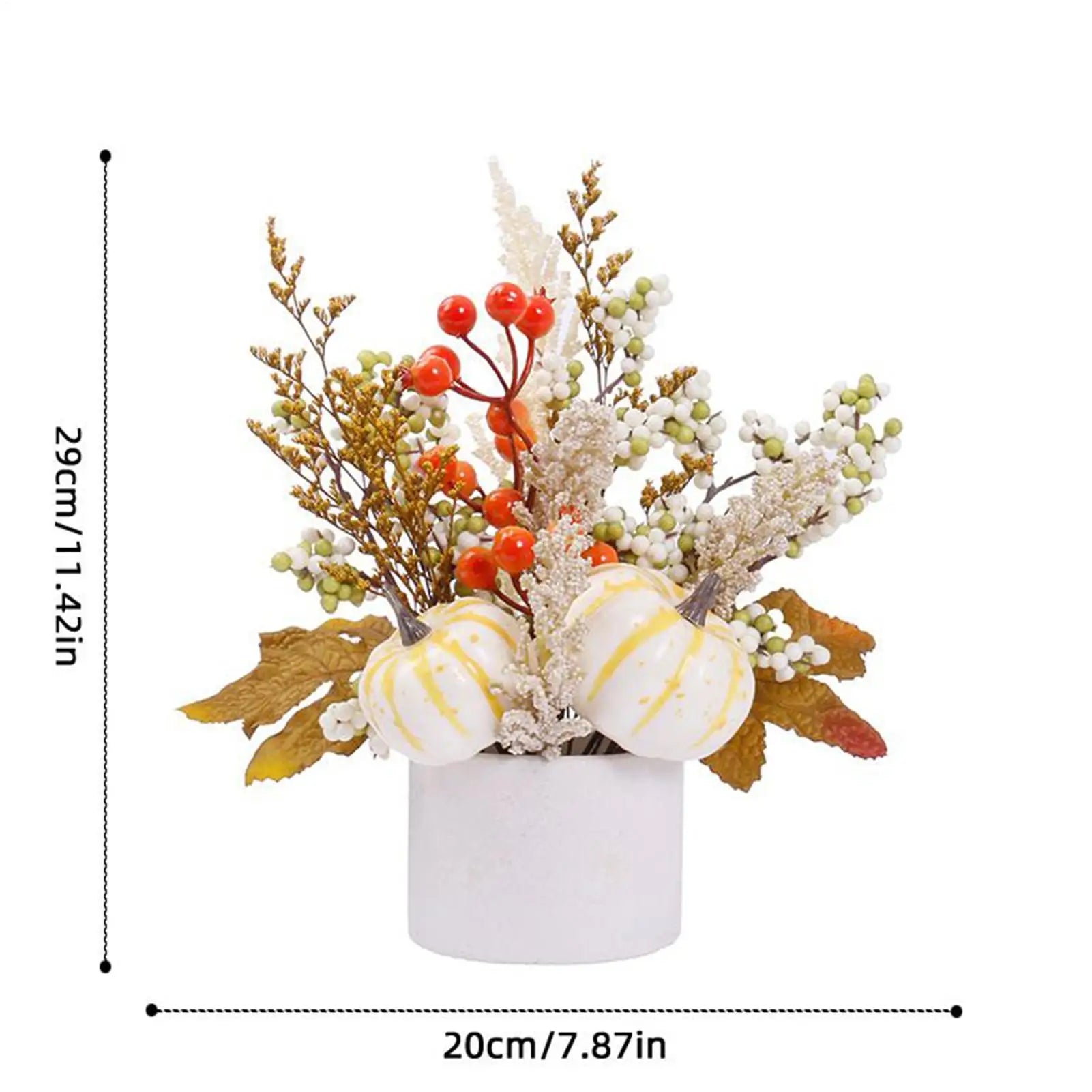 Fall Centerpieces Fake Pumpkins Thanksgiving Table Decor Artificial Plants Party Supplies For Halloween Office Autumn Desk Qme