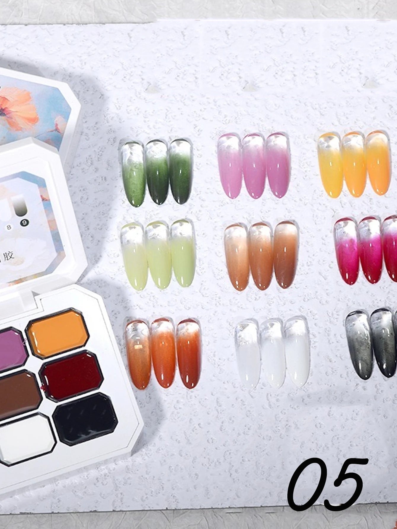 5 9 Colors Solid Nail Polish Palette Peelable UV LED Lacquer Salon Qme 05