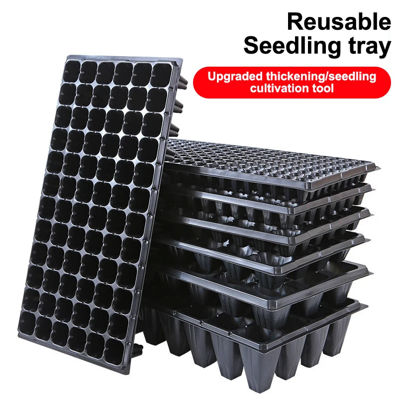 Plastic Gardening Germination Trays Black Seedling Container Garden Qme