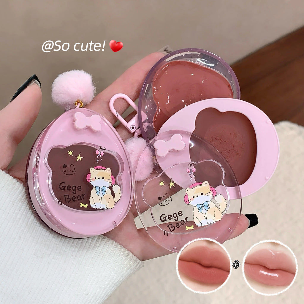 GEGE BEAR 3-in-1 Lip Mud Gloss Cream Blush Eyeshadow Velvet Matte Qme