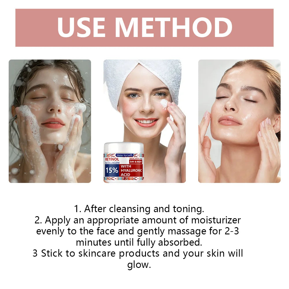 Retinol Lifting Firming Cream Collagen Smooth wrinkles Face Cream For Moisturizer Whitening Brighten Skin Products 50g Qme