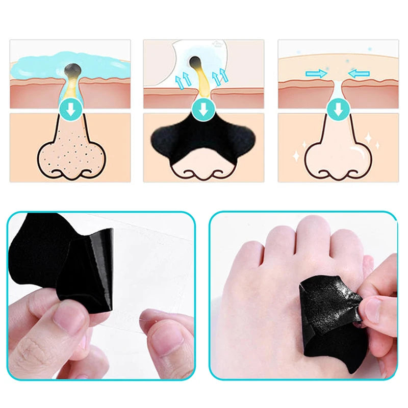 5 15 25 Bamboo Charcoal Nose Pore Strips Deep-cleaning Blackhead Qme