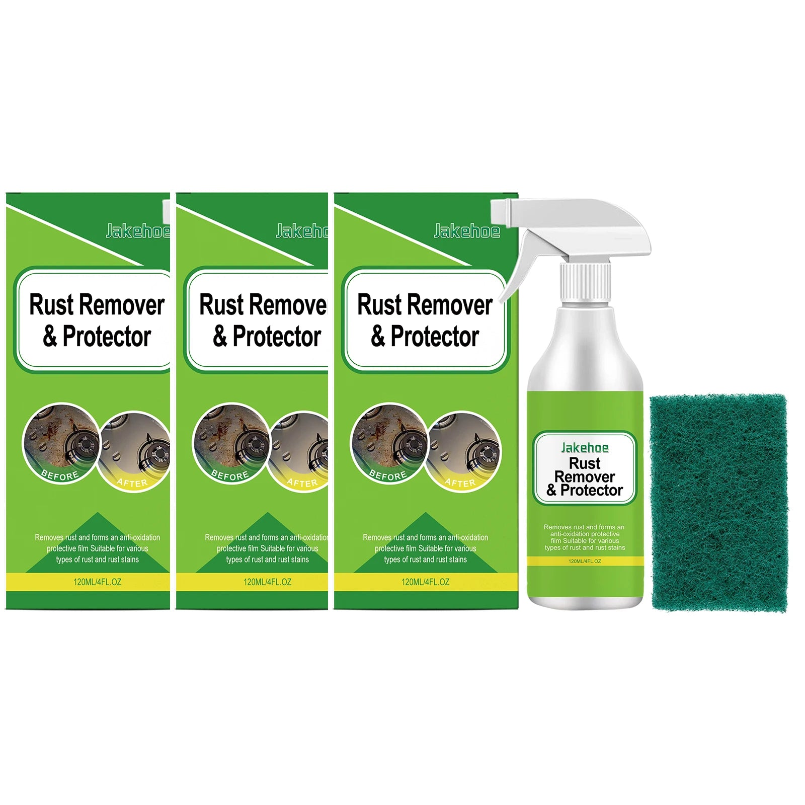 Metal Rust Remover Anti-Oxidation Dissolving Rust Stains Fast Acting Long-Lasting Protective Film Household Rust Removing Spray Qme 3 x 120ml Boxed