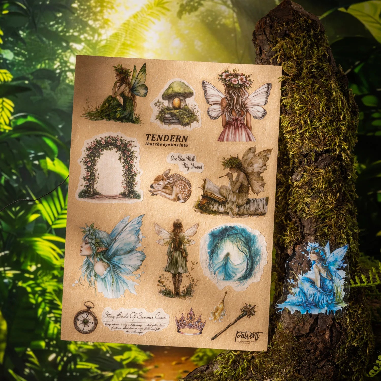 Forest Elf Theme Sticker Book 20 Sheets/Bag for Scrapbooking DIY Collage Material Background Decoration Journal Supplies Qme
