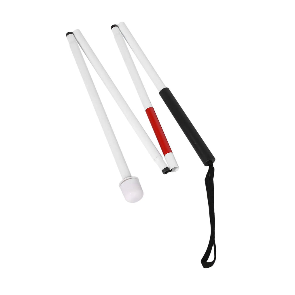 127cm 4-Sections Aluminum Alloy Folding Cane Walking Stick For The Blind Folding Cane Blind Walking Stick Folding Walking Stick Qme