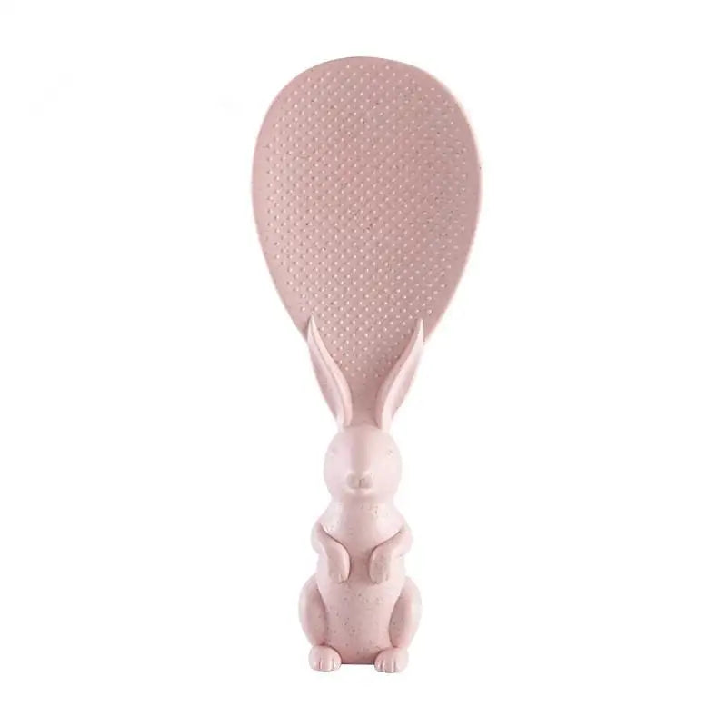 Straw Rabbit Spoon Can Stand Up Rice Spatula Cooker Creative Qme Pink