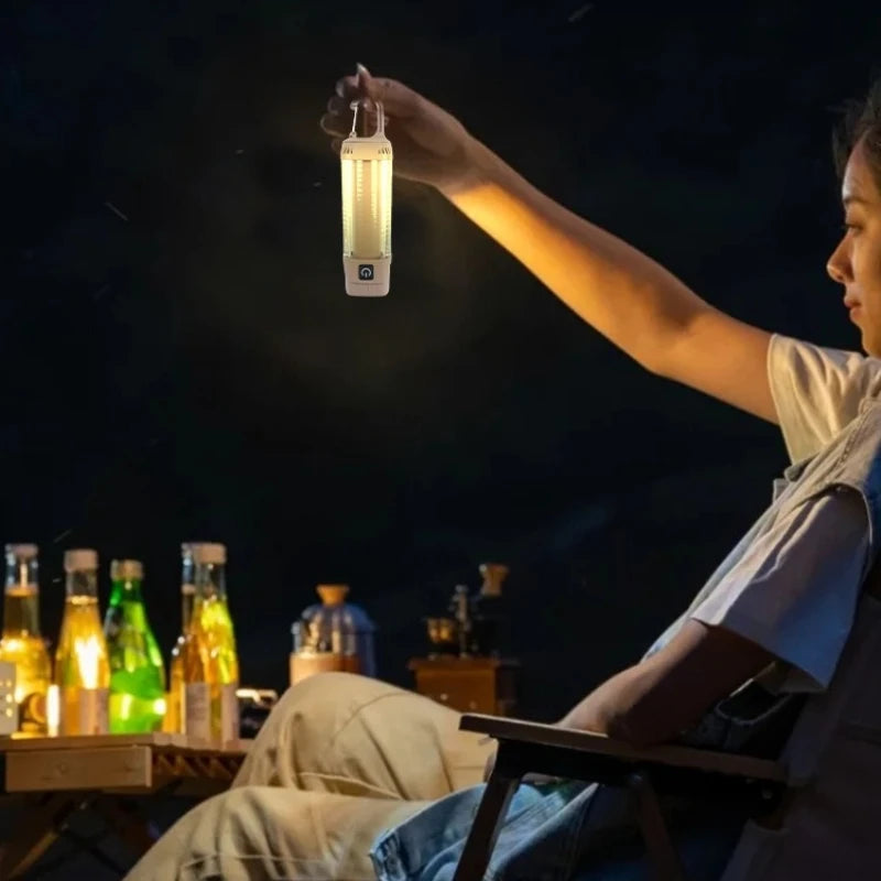 Adjustable Temp Camping Light LED Lantern Candle Mode Rechargeable Qme