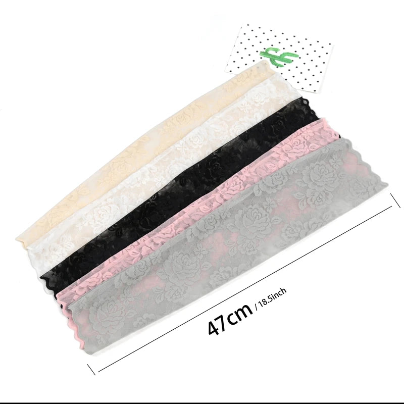 Summer Lace Hollow-out Fingerless Gloves Elastic Driving Cycling Qme