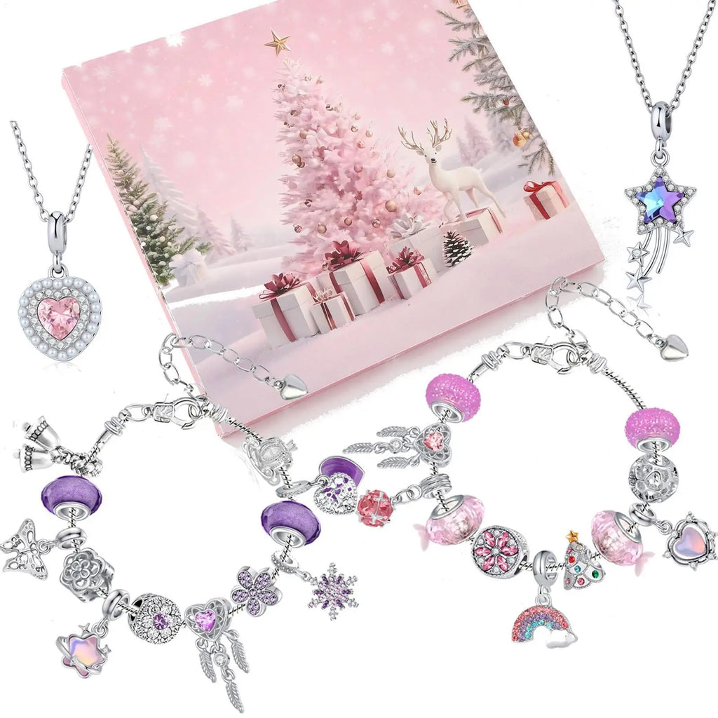 Christmas Countdown Calendar Bracelets Jewelry Making 29 Charm Beads Qme