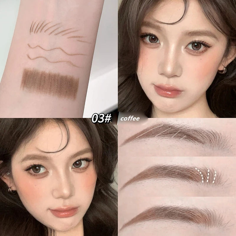 2 in1 Eyebrow Pencil Professional Cosmetics Makeup for Women 6 Colors Waterproof Eyebrow Tattoo Brush Long Lasting Eyebrow Pen Qme 03