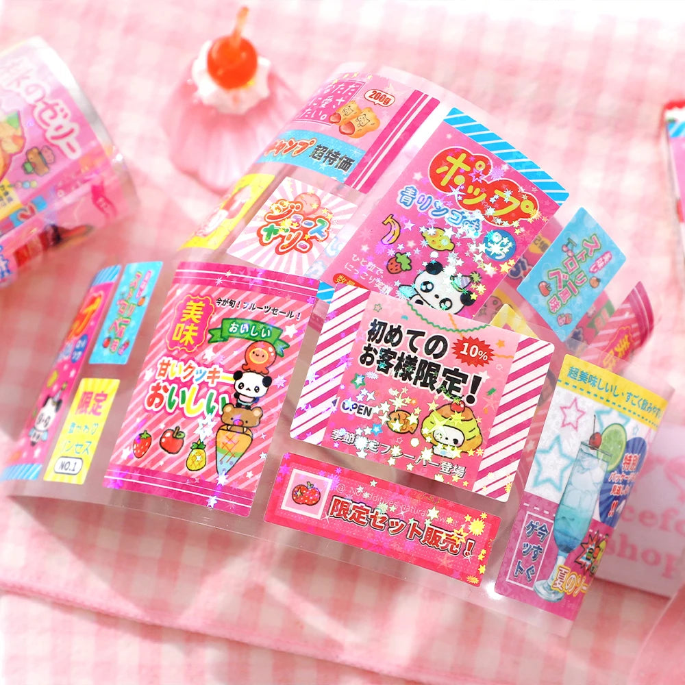 Retro Cute Y2K Masking Tape Decoration Adhesive Planner Handbook DIY Scrapbooking Journal Collage Japanese Stationery Stickers Qme